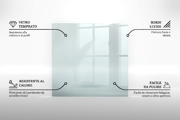 Glass hearth 47x24 in (120x60 cm)