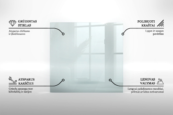 Glass hearth 49x20 in (125x50 cm)