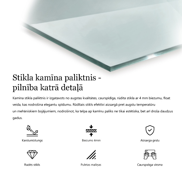 Glass wood burner hearth 55x28 in (140x70 cm)