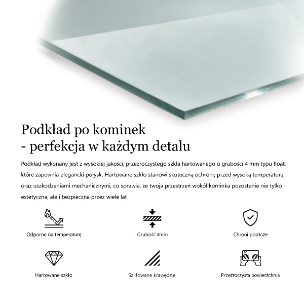 Glass wood burner hearth 31x24 in (80x60 cm)