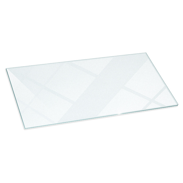 Rectangular translucent glass hearth 39x19 in (100x50 cm)