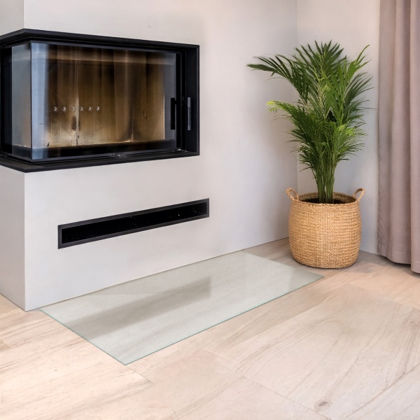 Rectangular translucent glass hearth 39x19 in (100x50 cm)