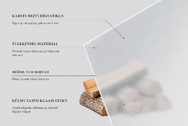 Rectangular translucent glass hearth 39x27 in (100x70 cm)