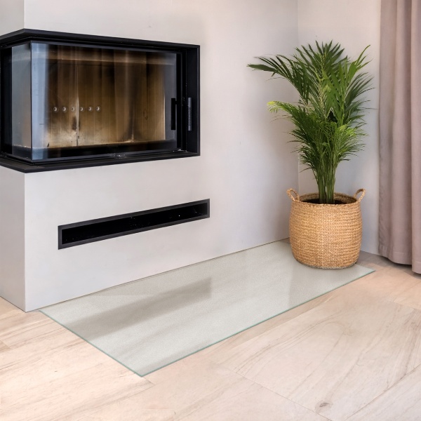 Rectangular translucent glass hearth 47x23 in (120x60 cm)