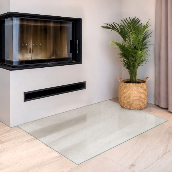 Rectangular translucent glass hearth 47x31 in (120x80 cm)