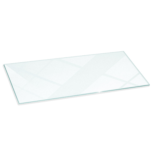 Rectangular translucent glass hearth 49x19 in (125x50 cm)