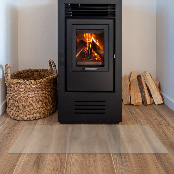 Rectangular translucent glass hearth 49x19 in (125x50 cm)