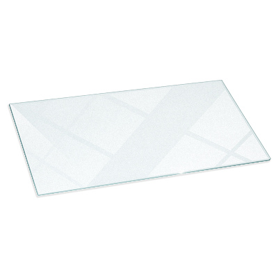 Rectangular translucent glass hearth 55x27 in (140x70 cm)