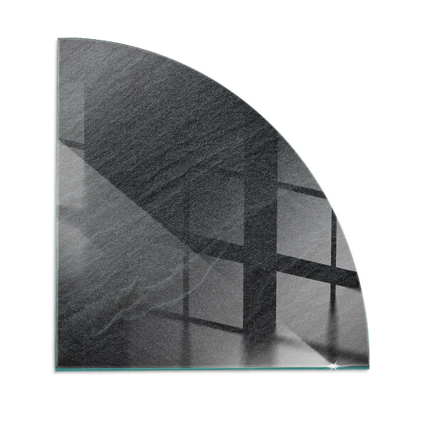 Quarter-circle glass hearth plate Natural stone texture