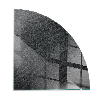 Quarter-circle glass hearth plate Natural stone texture