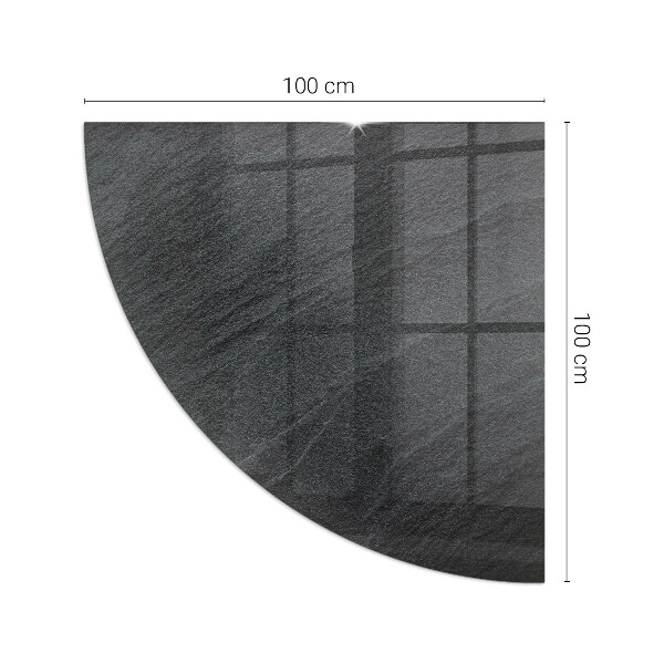 Quarter-circle glass hearth plate Natural stone texture