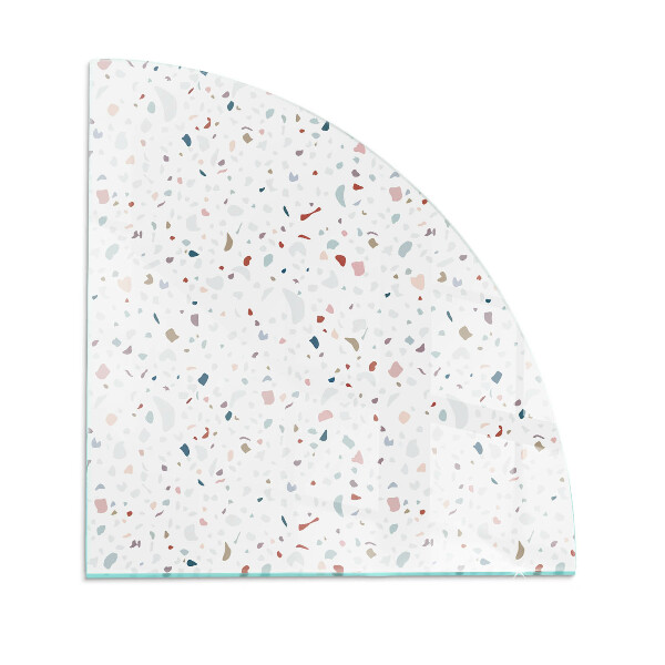 Quarter-circle glass hearth plate Pattern with small shapes