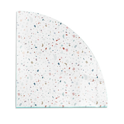 Quarter-circle glass hearth plate Pattern with small shapes