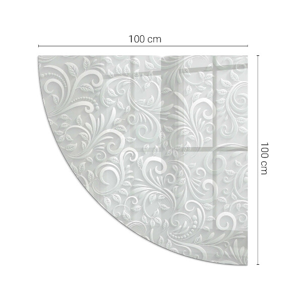 Quarter-circle toughened glass hearths Elegant plant pattern
