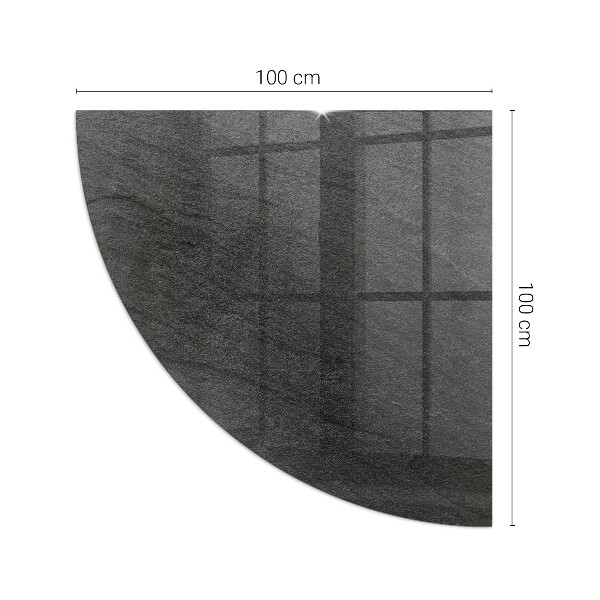 Quarter-circle glass hearth plate Stone surface texture
