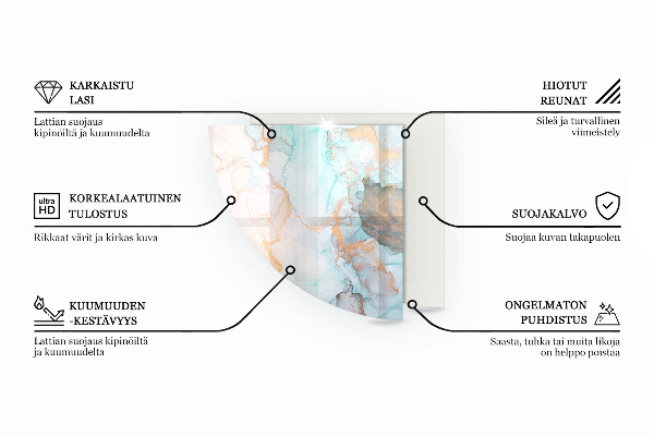 Quarter-circle glass hearth plate Natural wood boards