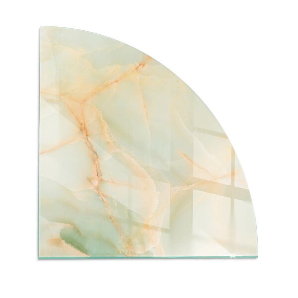 Quarter-circle toughened glass hearths Abstract marble pattern