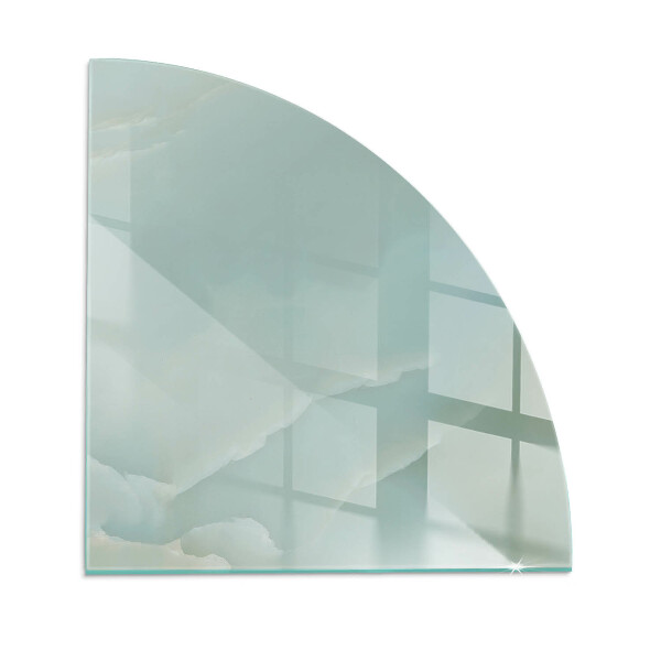 Quarter-circle tempered glass hearth Delicate marble pattern