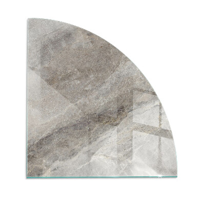 Quarter-circle tempered glass hearth Natural stone pattern