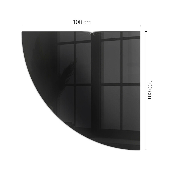 Quarter-circle tempered glass hearth Color Black