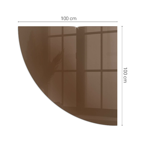 Quarter-circle tempered glass hearth Color Brown