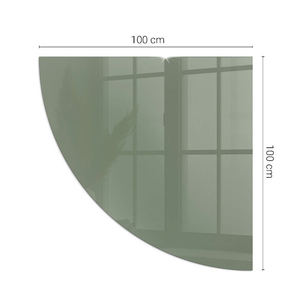 Quarter-circle toughened glass hearths Olive color