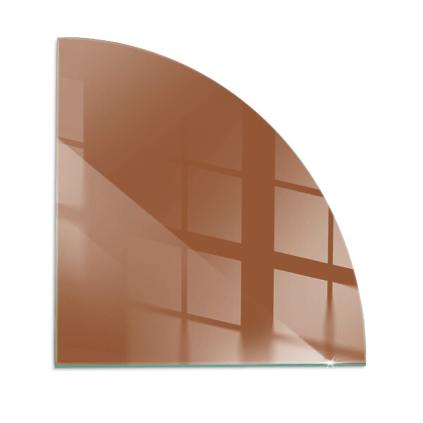 Quarter-circle tempered glass hearth Color Brown