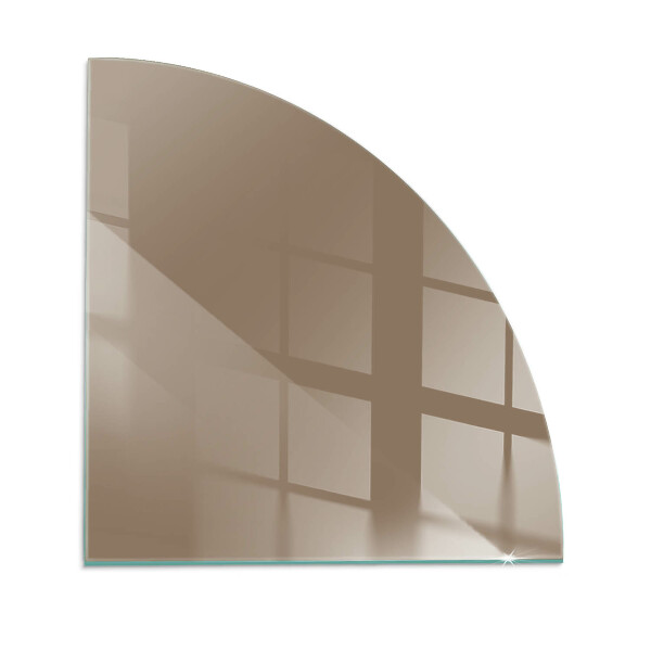 Quarter-circle glass hearth plate Color Brown