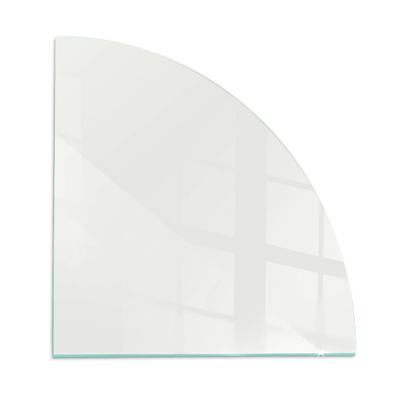 Quarter-circle glass hearth plate Ivory color