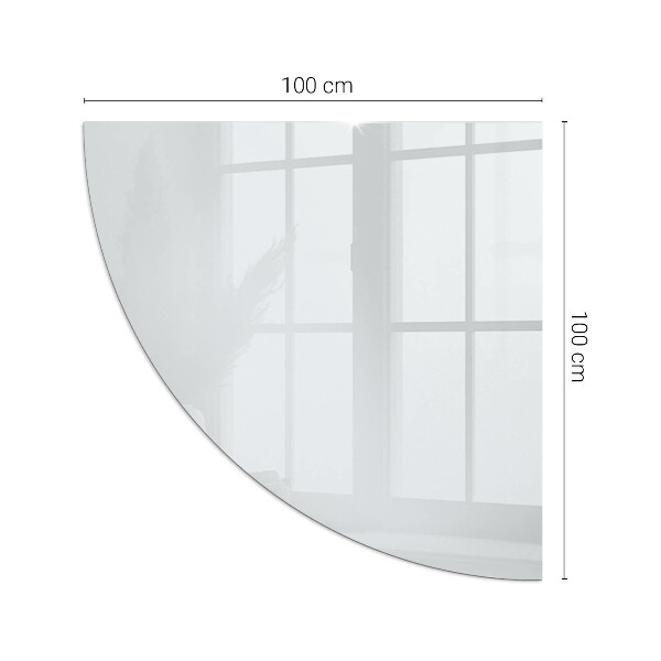 Quarter-circle toughened glass hearths Color White