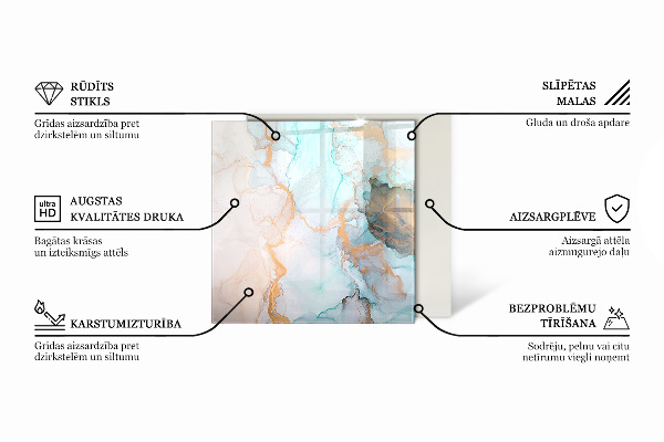 Square glass hearth Abstract cloud of solids