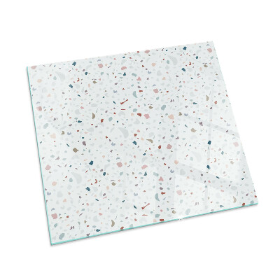 Square glass hearth for wood stove Pattern with small shapes