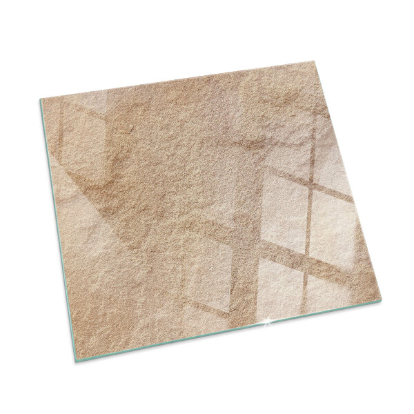 Square glass hearth for wood stove Natural stone texture