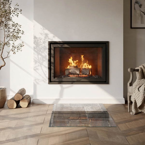 Square glass hearth Perforated sheet pattern