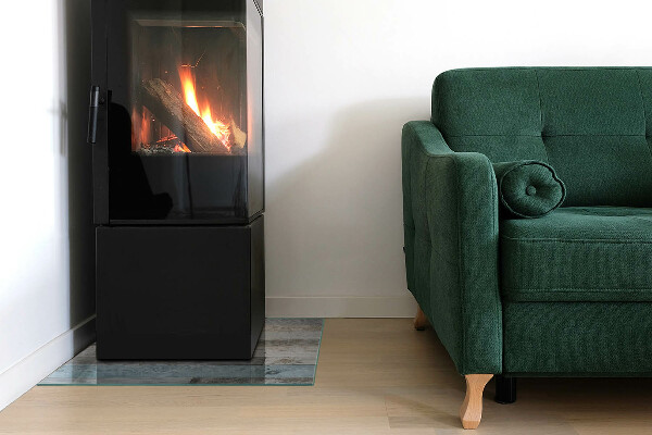 Square glass hearth for log burner Boards in different shades