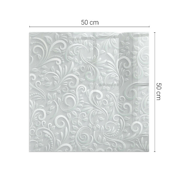 Square glass hearth Elegant plant pattern