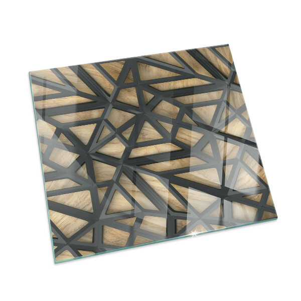 Square glass hearth for wood stove Geometry with wood