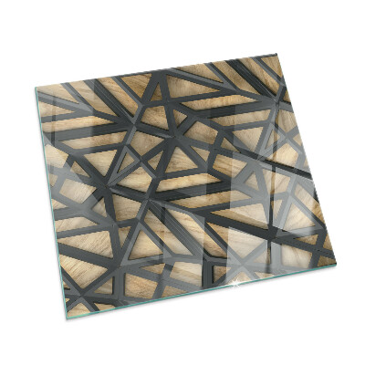Square glass hearth for wood stove Geometry with wood