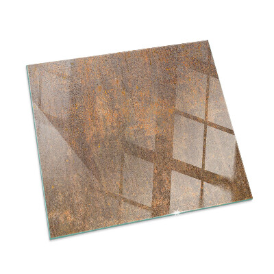 Square glass hearth for log burner Rust texture on the background