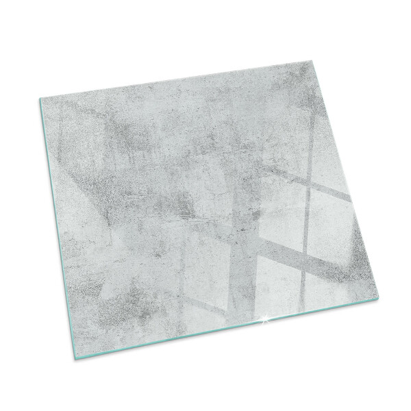 Square glass hearth for wood stove Raw concrete texture