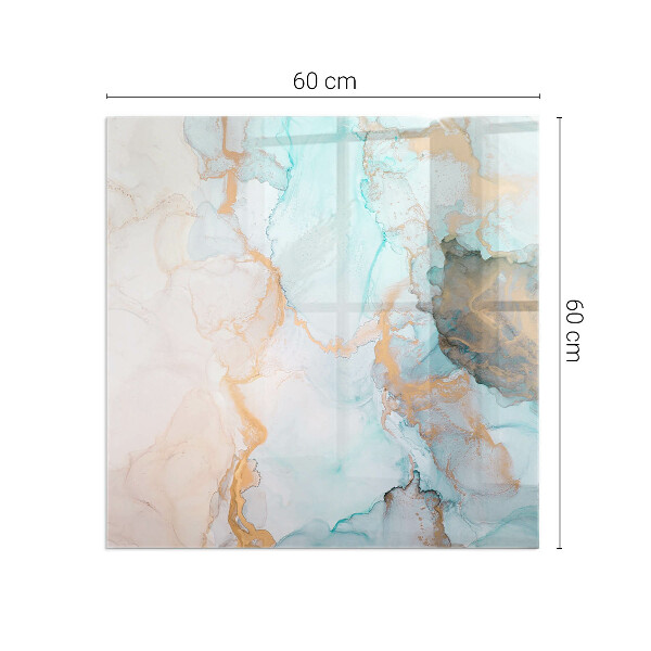 Square glass hearth for log burner Abstract fluid pattern