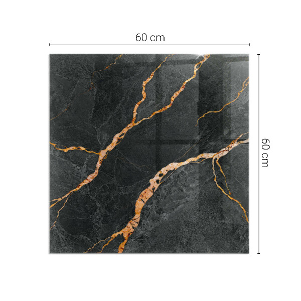 Square glass hearth for log burner Elegant marble with veins