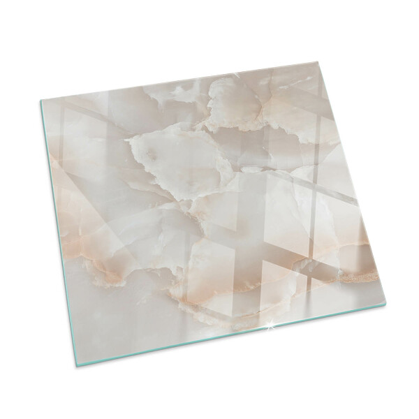 Square glass hearth for wood stove Natural stone pattern