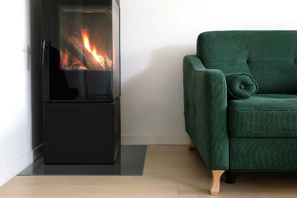Square glass hearth Color Gray-brown