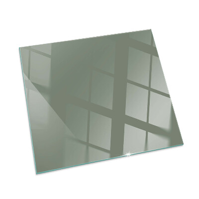 Square glass hearth Olive color