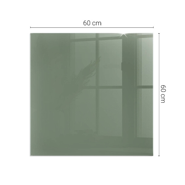 Square glass hearth Olive color