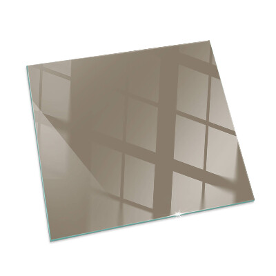 Square glass hearth for wood stove Color Brown