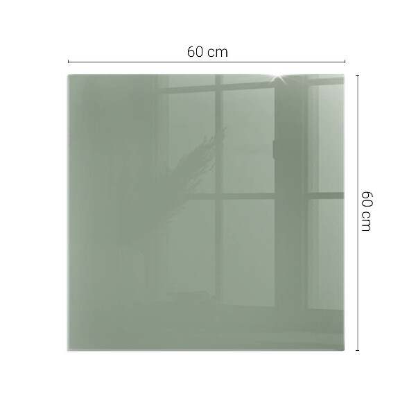 Square glass hearth Gray-green color