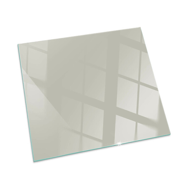 Square glass hearth for log burner Light Cream Color