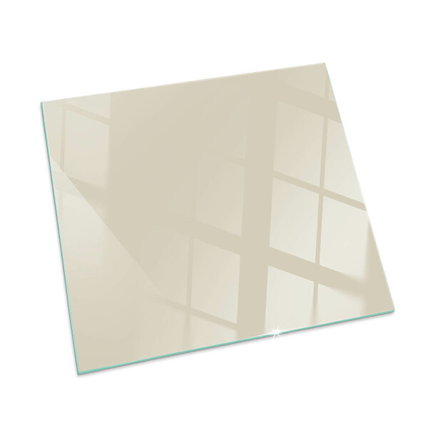 Square glass hearth Color Beige